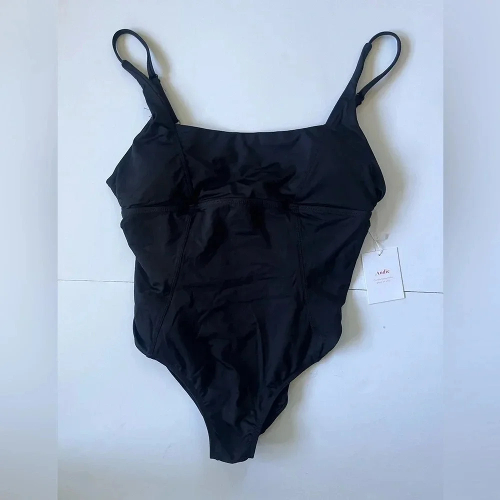 NWT Andie Black Havana One‎ Piece Swimsuit Women Size M